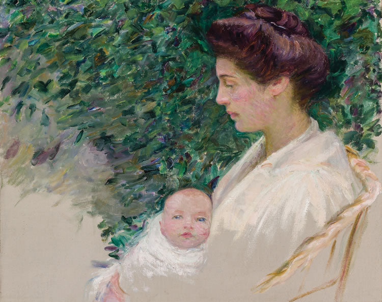 Mother and Baby  (Alice Grew and Anita), vintage artwork by Lilla Cabot Perry, 12x8" (A4) Poster