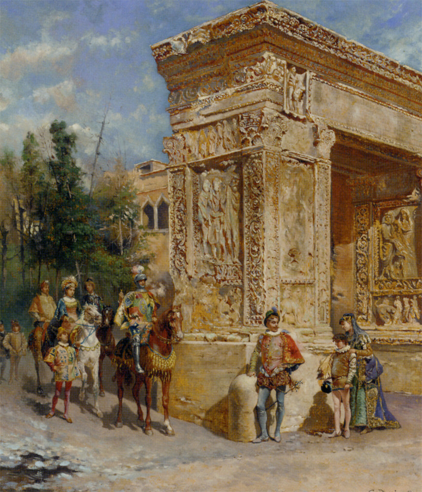 The Procession, vintage artwork by Cesare Augusto Detti, 12x8" (A4) Poster