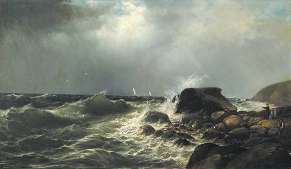 Summer Day on the New England Coast, vintage artwork by William Richardson Tyler, 12x8" (A4) Poster