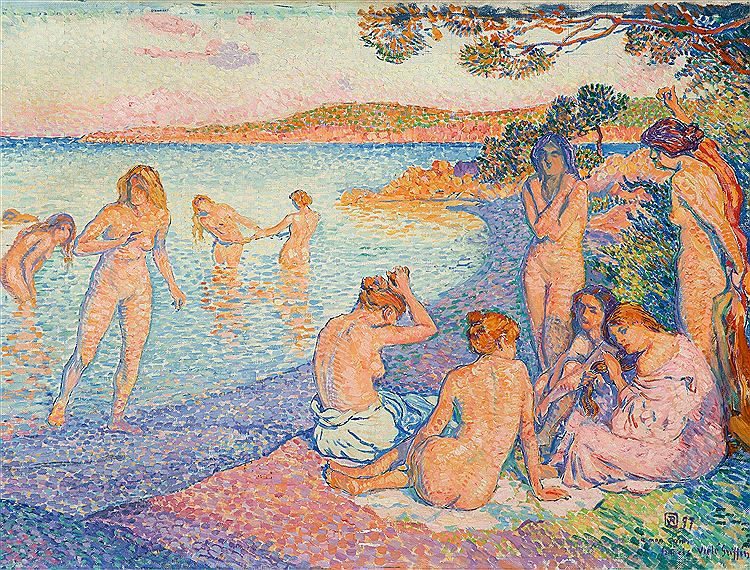 The Burning Hour, vintage artwork by Theo van Rysselberghe, 12x8" (A4) Poster
