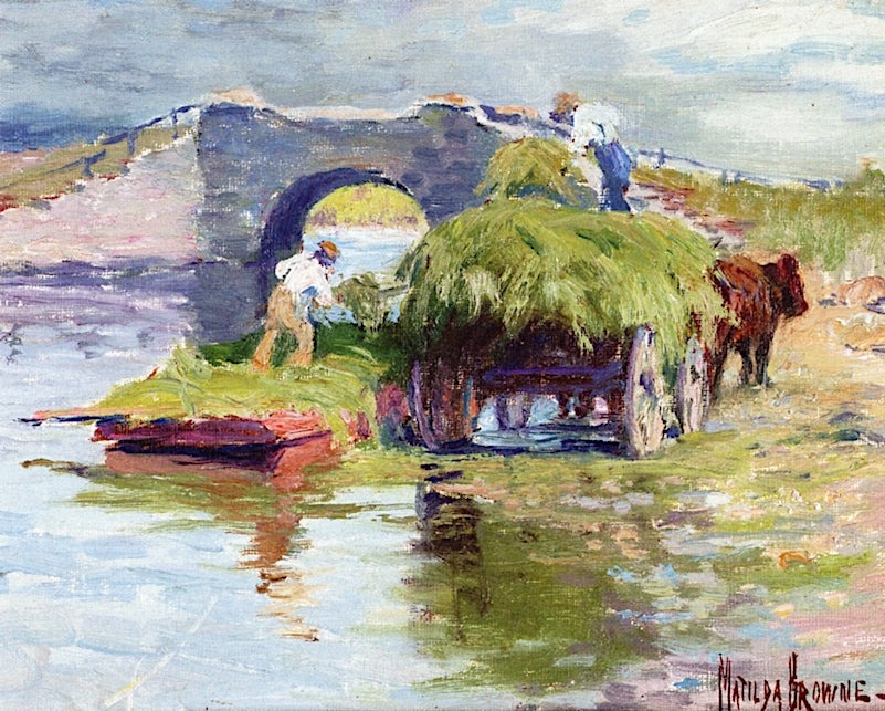 Salt Haying on Black Hall River by Matilda Browne,A3(16x12")Poster