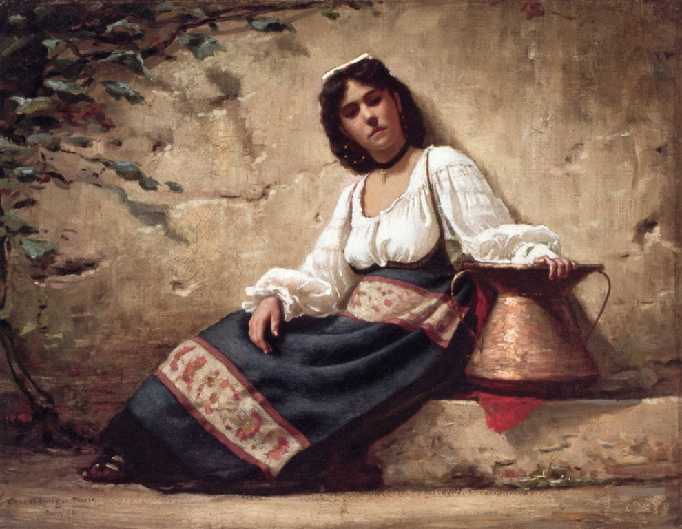 Contadina, vintage artwork by Charles Sprague Pearce, 12x8" (A4) Poster