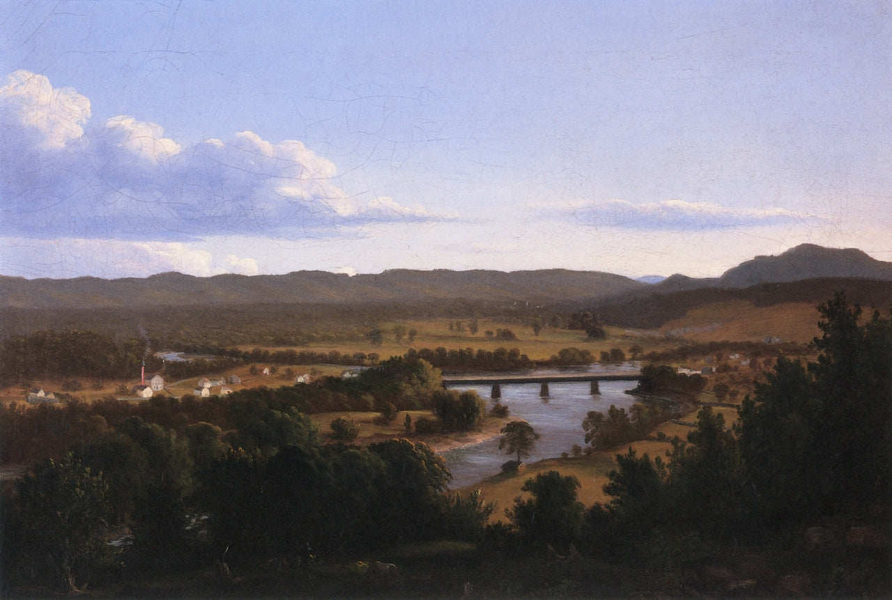 Brattleboro Bridge, vintage artwork by Charles Louis Heyde, 12x8" (A4) Poster