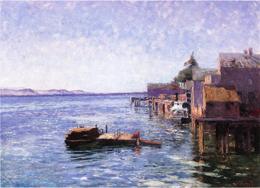 Puget Sound, vintage artwork by Theodore Clement Steele, 12x8" (A4) Poster