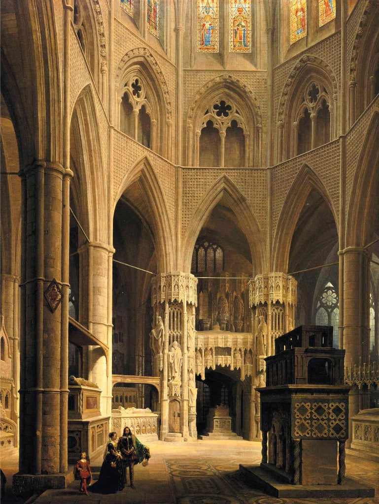 The Choir of Westminster Abbey, vintage artwork by Max Emanuel Ainmiller, A3 (16x12") Poster Print