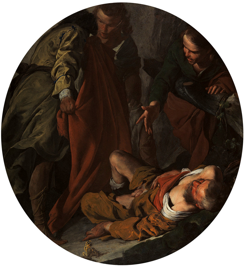 The Drunkeness of Noah, vintage artwork by Bernardo Cavallino, 12x8" (A4) Poster