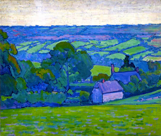Devonshire Valley, No. 2, vintage artwork by Robert Bevan, 12x8" (A4) Poster