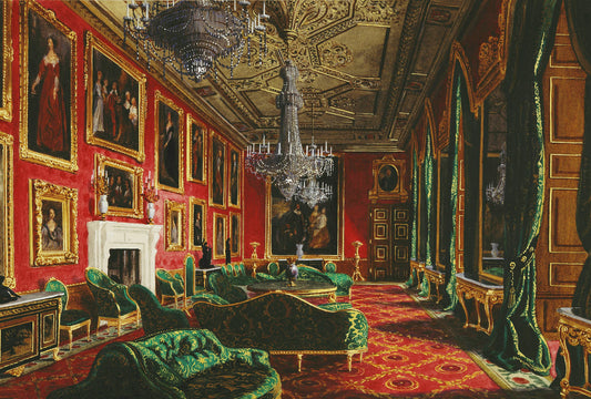 Windsor Castle: the Van Dyck Room, vintage artwork by William Corden the Younger, A3 (16x12") Poster Print
