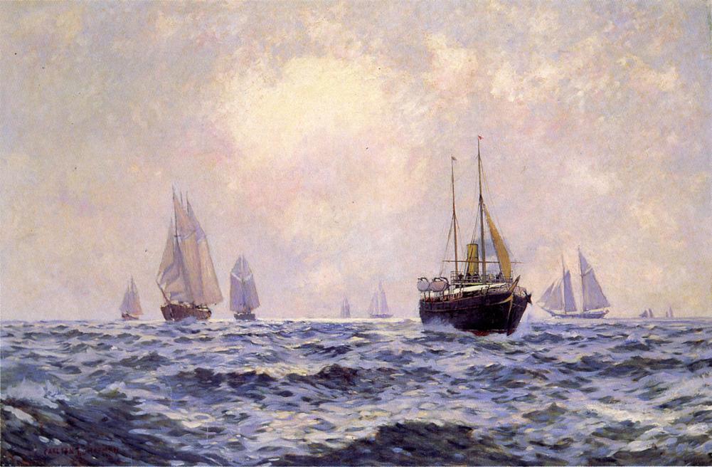 A Breezy Morning off Newport by Carlton T. Chapman,A3(16x12")Poster