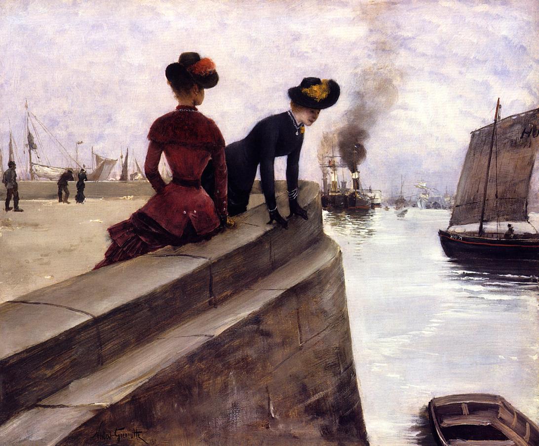 On the Jetty; Le Havre by Norbert Goeneutte,A3(16x12")Poster