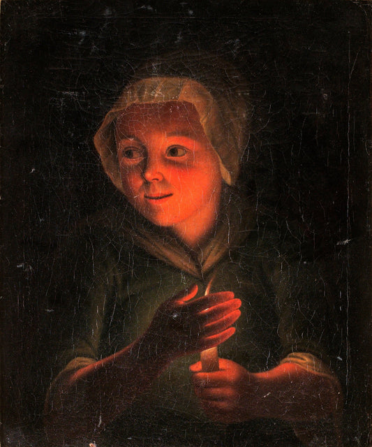 Girl with a Candle, vintage artwork by Godfried Schalcken, 12x8" (A4) Poster