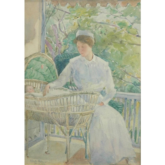The Watchful Eye, vintage artwork by Rhoda Holmes Nicholls, 12x8" (A4) Poster