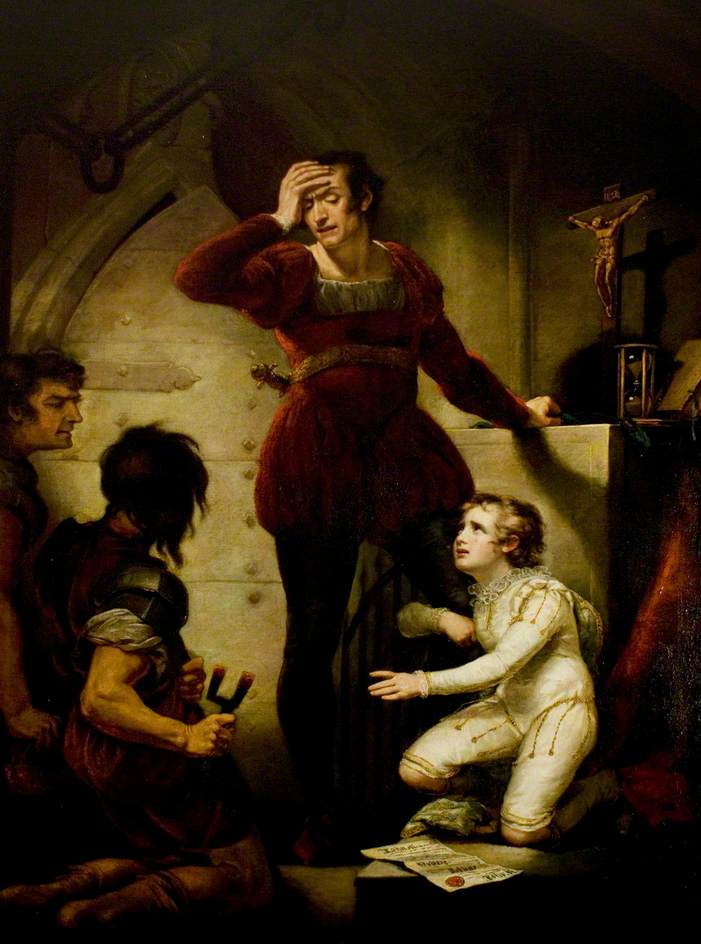 King John, Act IV, Scene 1, Hubert and Arthur, vintage artwork by James Northcote, 12x8" (A4) Poster
