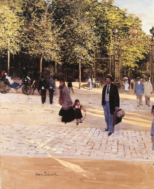 Entrance to the Park, vintage artwork by Jean-Georges Beraud, 12x8" (A4) Poster