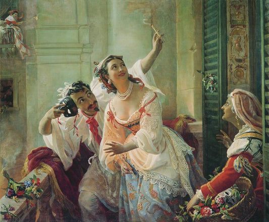 Carnival in Rome, vintage artwork by Pimen Orlov, A3 (16x12") Poster Print