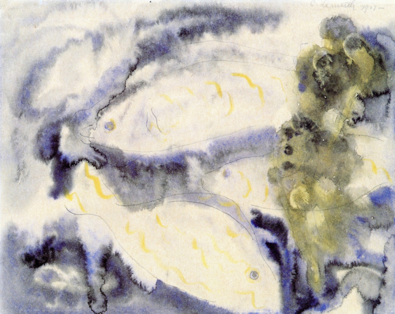 Fish Series No. 1, vintage artwork by Charles Demuth, 12x8" (A4) Poster