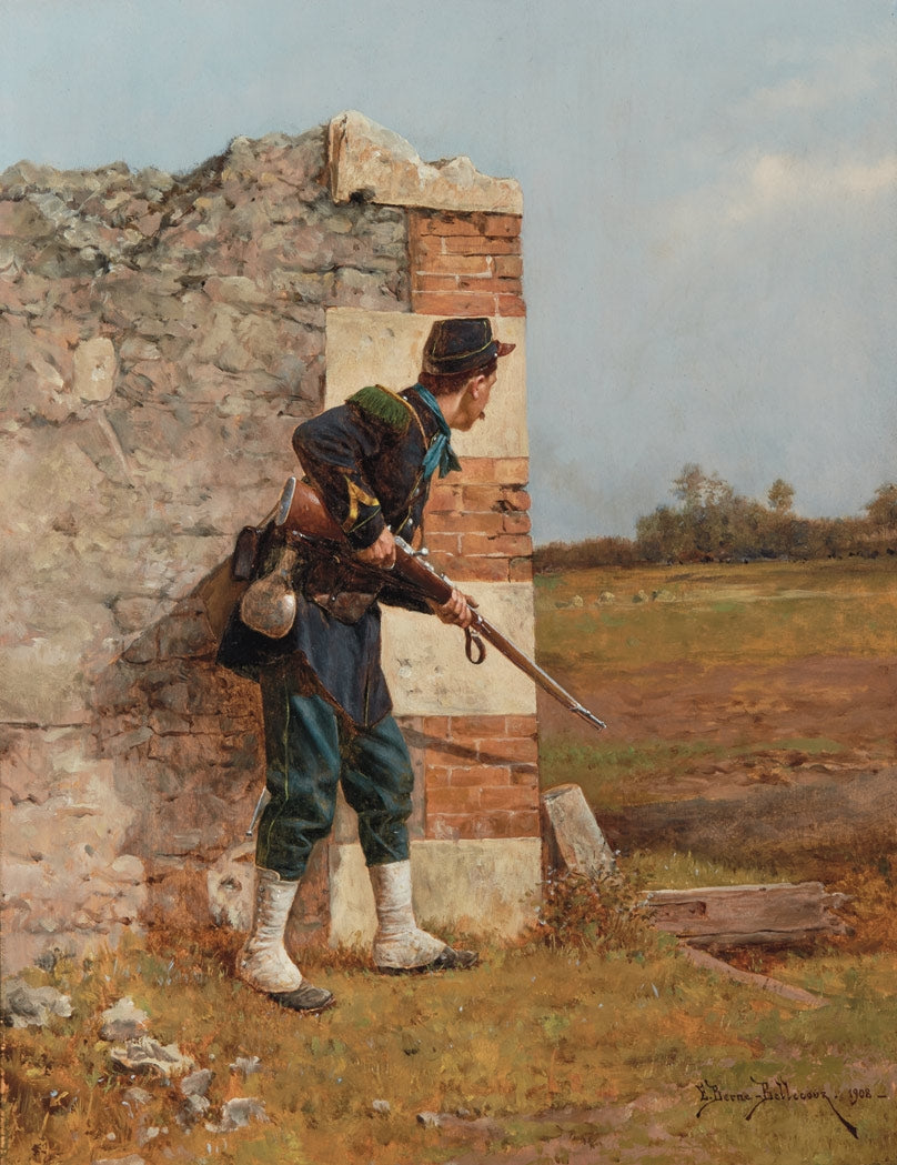 In Ambush, vintage artwork by Etienne-Prosper Berne-Bellecour, 12x8" (A4) Poster