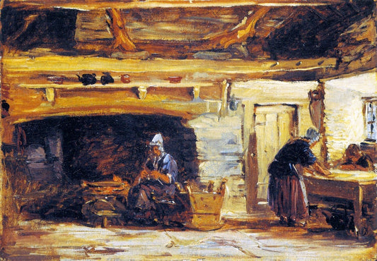 Cottage Interior, Trossavon near Betws-y-Coed, vintage artwork by David Cox, 12x8" (A4) Poster