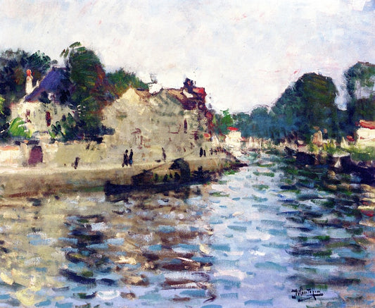 Banks of the Seine, vintage artwork by Pierre-Eugène Montezin, 12x8" (A4) Poster