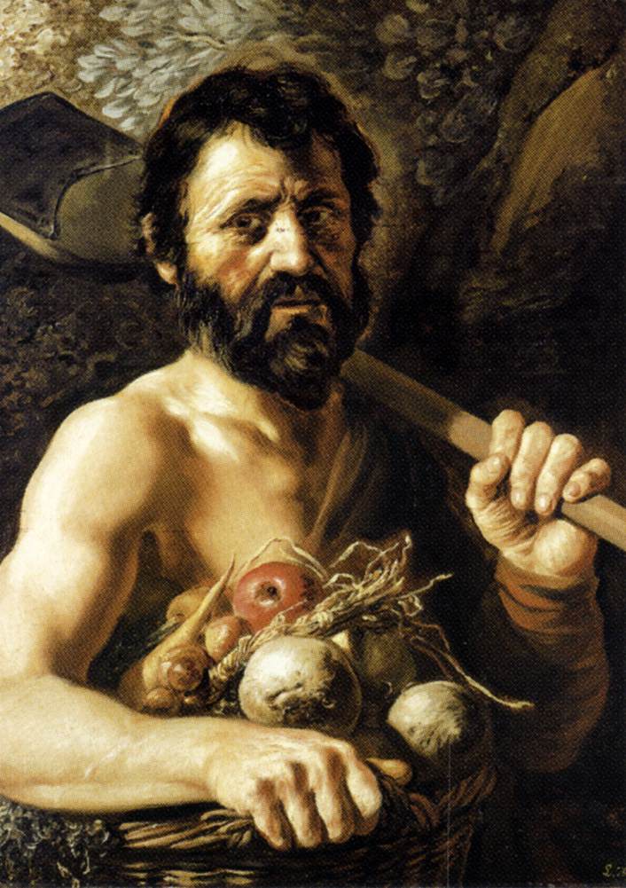 Four Elements and Ages of Man: Earth and Maturity, vintage artwork by Jan Lievens, 12x8" (A4) Poster