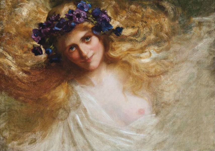 The Maiden of Spring, vintage artwork by Frantisek (Franz) Dvorak, 12x8" (A4) Poster
