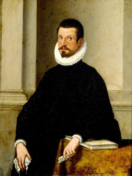 Portrait of Bartolomeo Castellani, vintage artwork by Italian School 17th Century - Unknown, 12x8" (A4) Poster