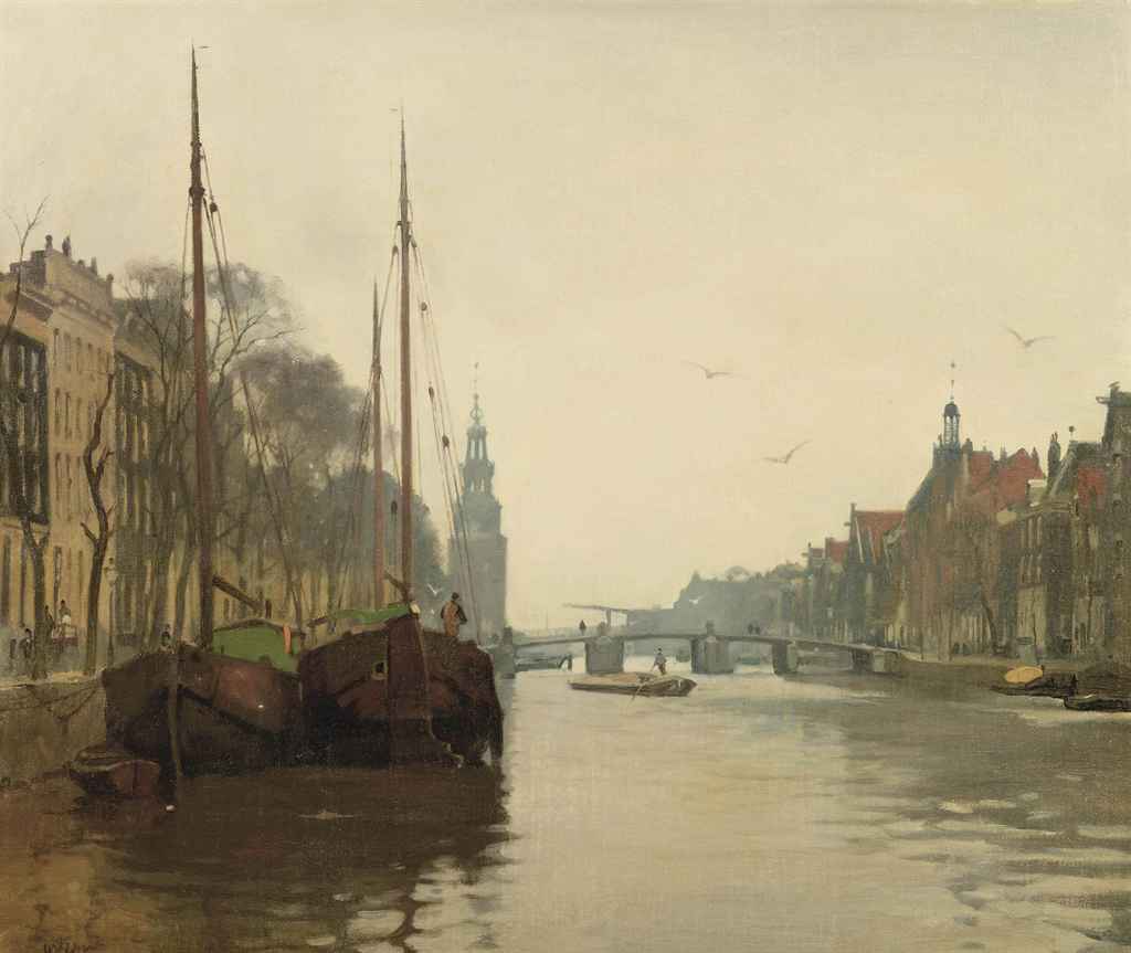 The Oude Schans, Amsterdam by Willam Arnold Witsen,A3(16x12")Poster