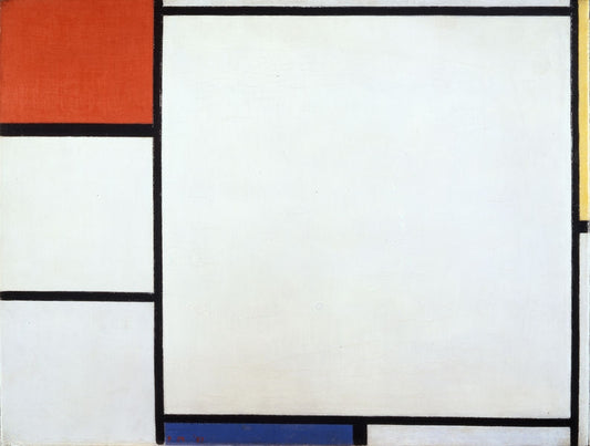 Composition with Red and Blue, vintage artwork by Piet Mondriaan, 12x8" (A4) Poster