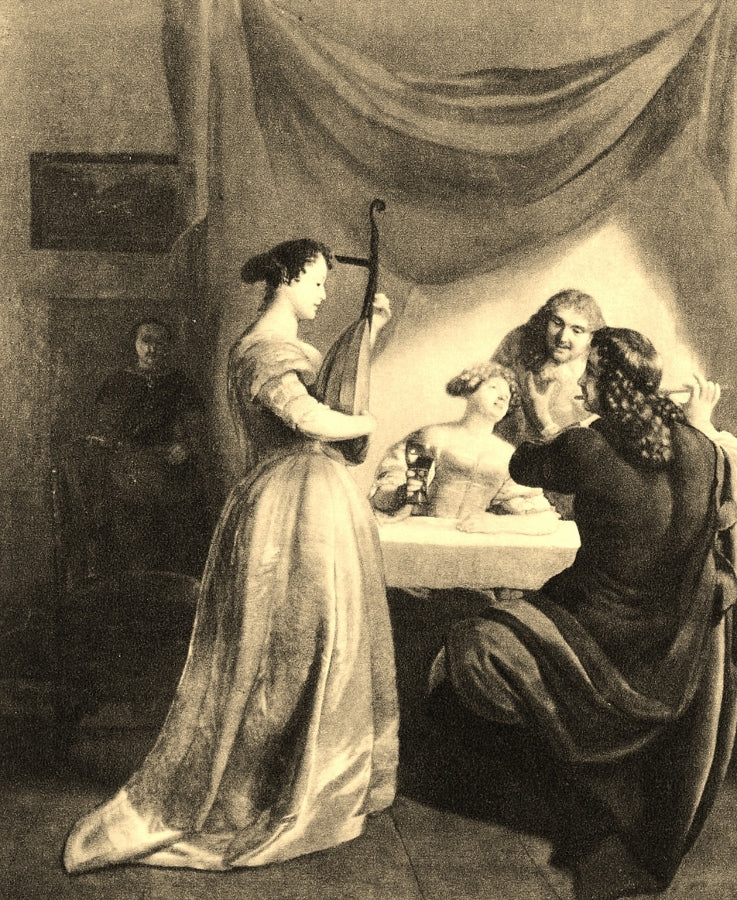 Le concert, vintage artwork by Jacob Ochtervelt, 12x8" (A4) Poster