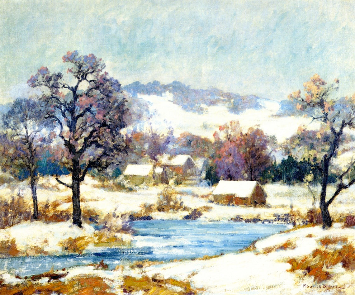 The First Snow by Maurice Braun,16x12(A3) Poster