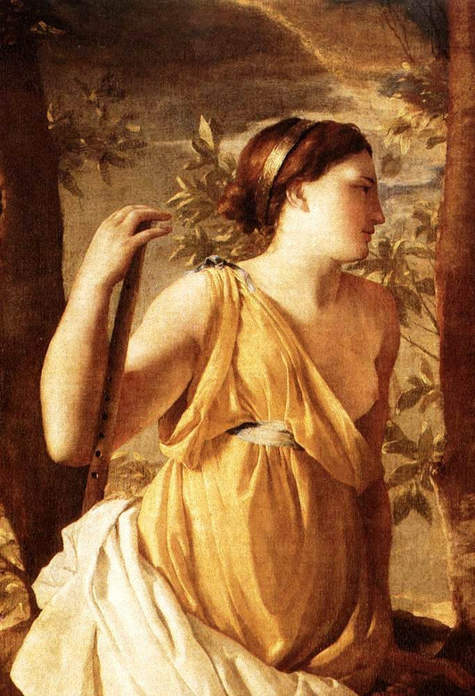 The Inspiration of the Poet (detail), vintage artwork by Nicolas Poussin, 12x8" (A4) Poster