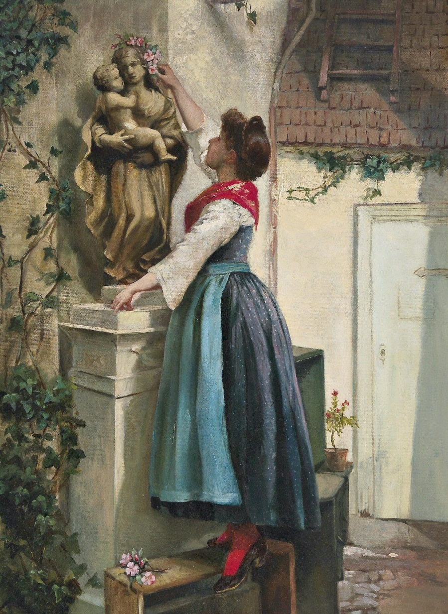 Flowers for the Virgin by Josef Kinzel,A3(16x12")Poster