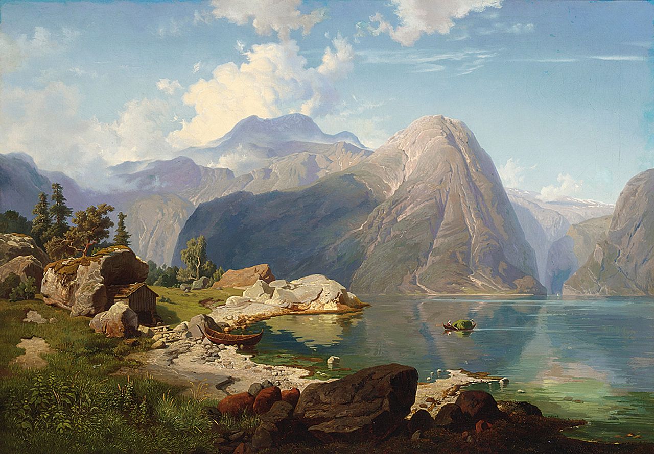 Hardanger Fjord, vintage artwork by August Wilhelm Leu, A3 (16x12") Poster Print