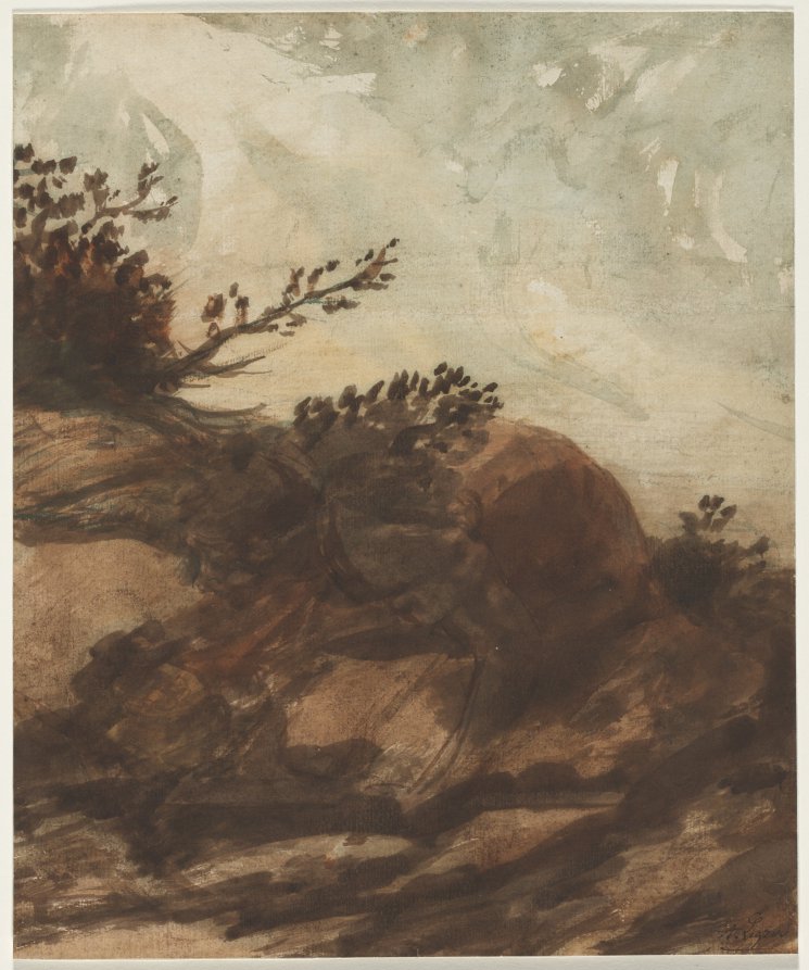 Sunset over the Hill, vintage artwork by Alphonse Legros, 12x8" (A4) Poster