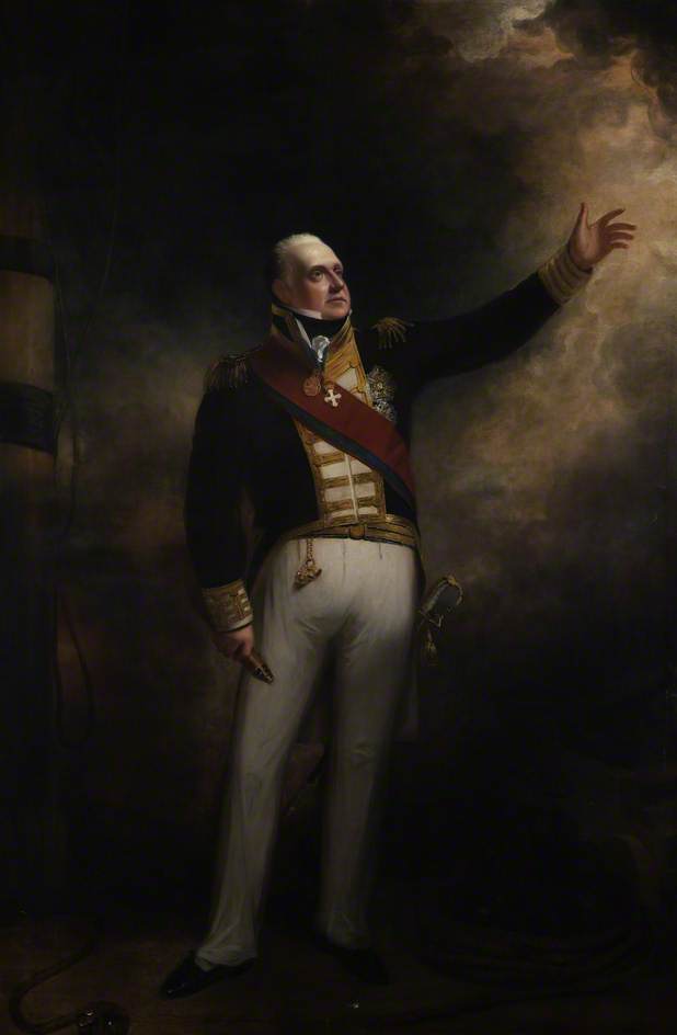 Admiral Edward Pellow, 1st Viscount Exmouth, vintage artwork by Sir William Beechey, 12x8" (A4) Poster