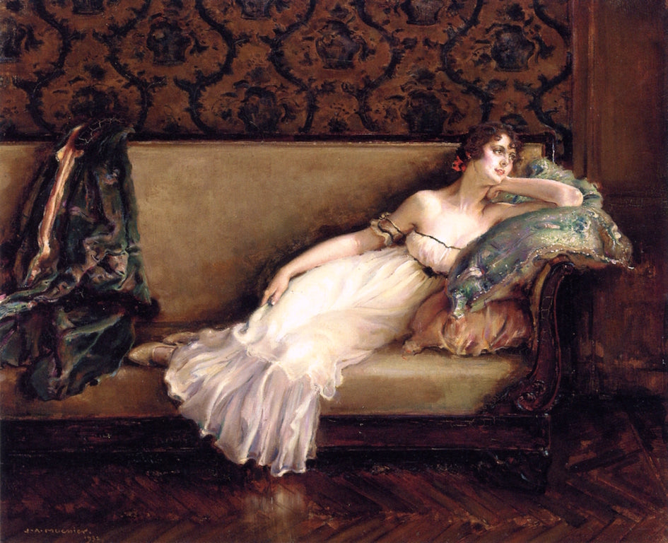 Elegant Repose by Jules-Alexis Muenier,A3(16x12")Poster