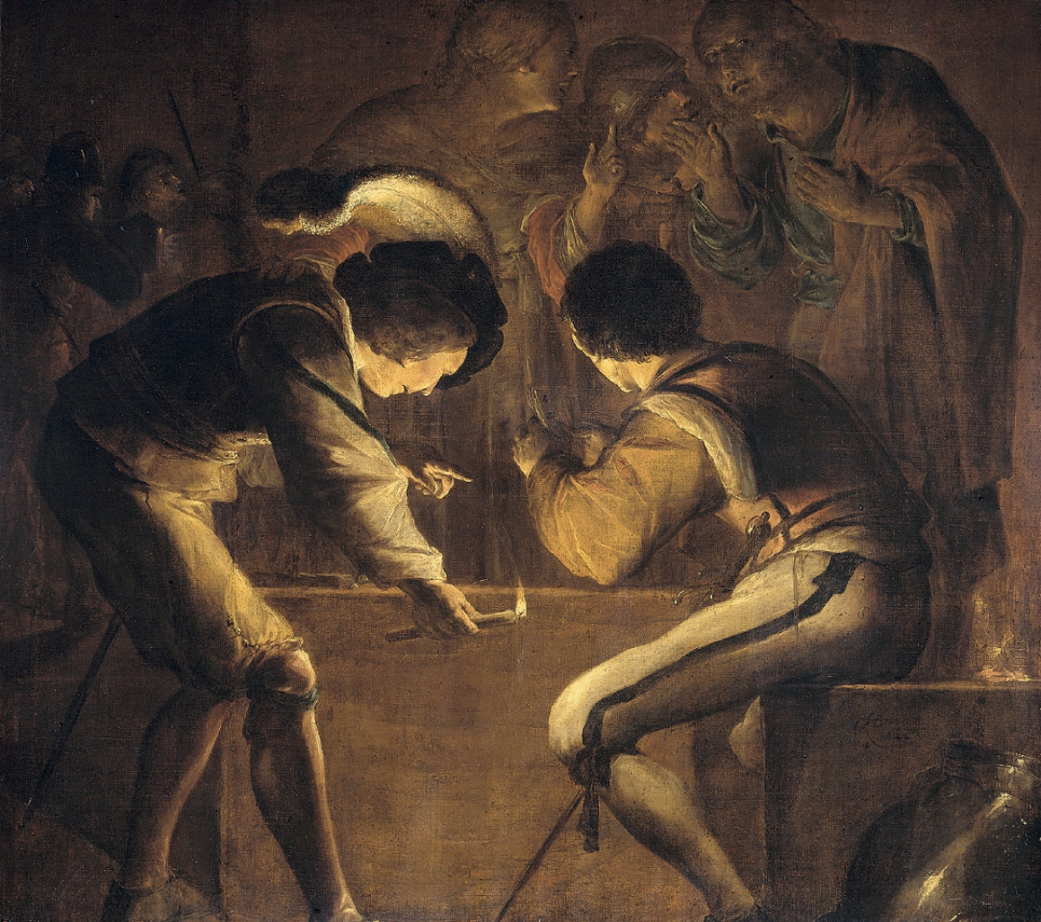 St. Peter's denial, vintage artwork by Leonaert Bramer, 12x8" (A4) Poster