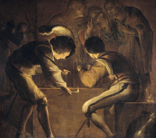 St. Peter's denial, vintage artwork by Leonaert Bramer, 12x8" (A4) Poster