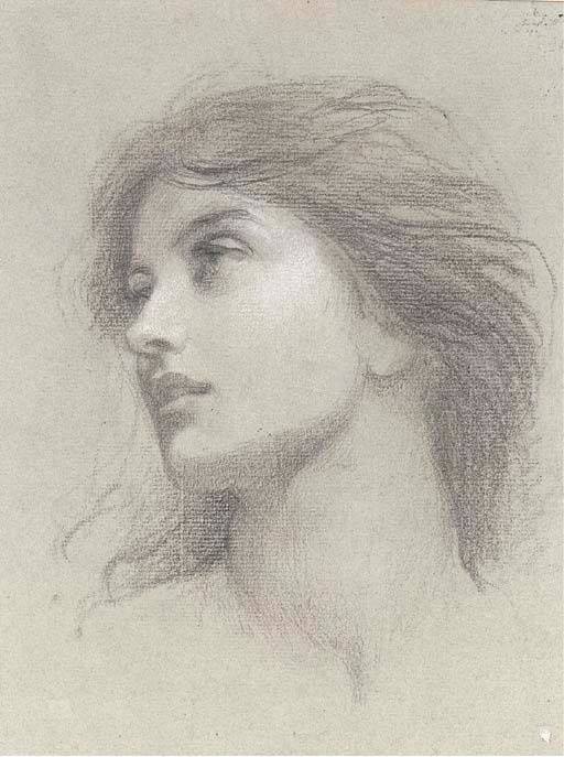 Study for "A Reverie", vintage artwork by Sir Francis Bernard (Frank) Dicksee, 12x8" (A4) Poster