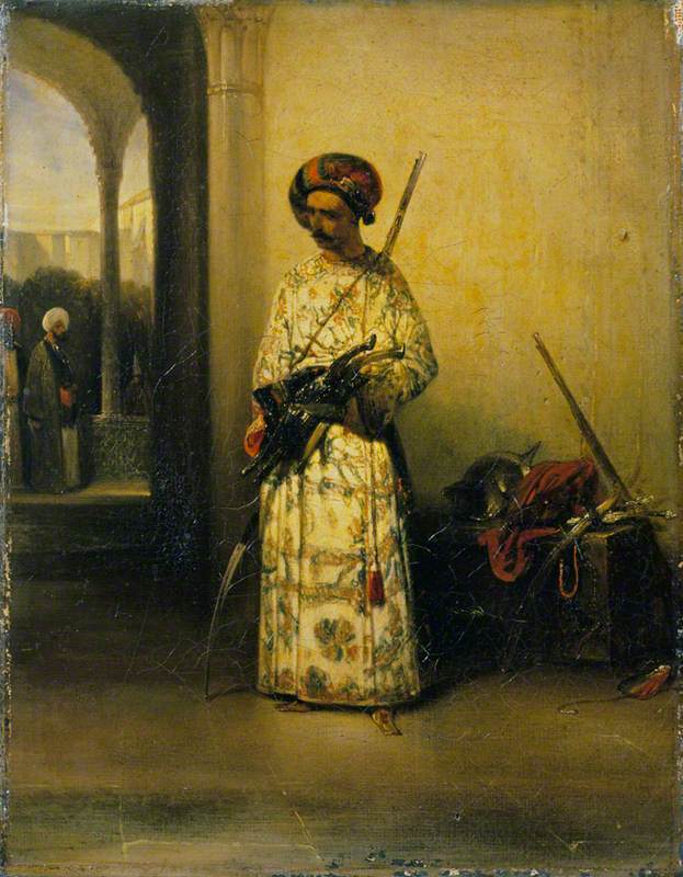 Soldier of the Guard of Vizier, vintage artwork by Alexandre-Gabriel Decamps, A3 (16x12") Poster Print