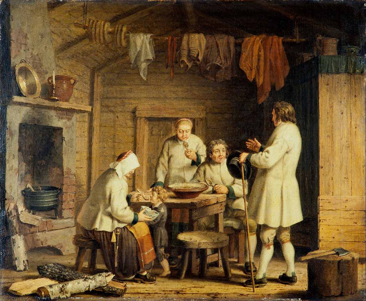 People from Mora in Dalecarlia, vintage artwork by Pehr Hilleström, 12x8" (A4) Poster