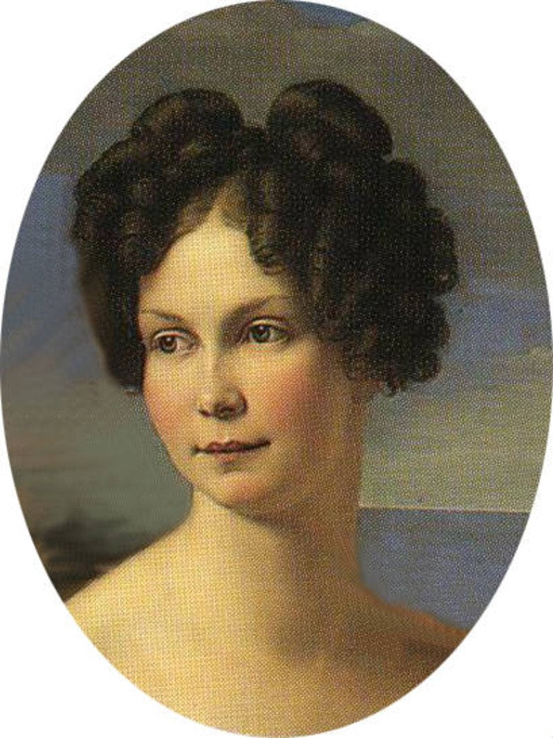 Portrait of Alexandrine of Prussia, vintage artwork by Friedrich Wilhelm Schadow, 12x8" (A4) Poster