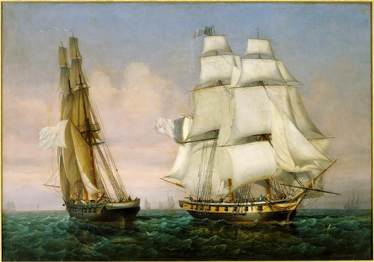 Retour de l'île d'Elbe (28 février 1815), vintage artwork by Louis Garneray, 12x8" (A4) Poster