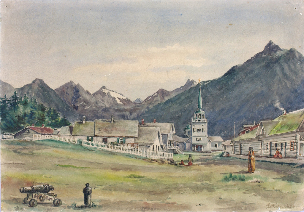 Lincoln Street, Sitka, 1887 by Theodore J. Richardson,A3(16x12")Poster