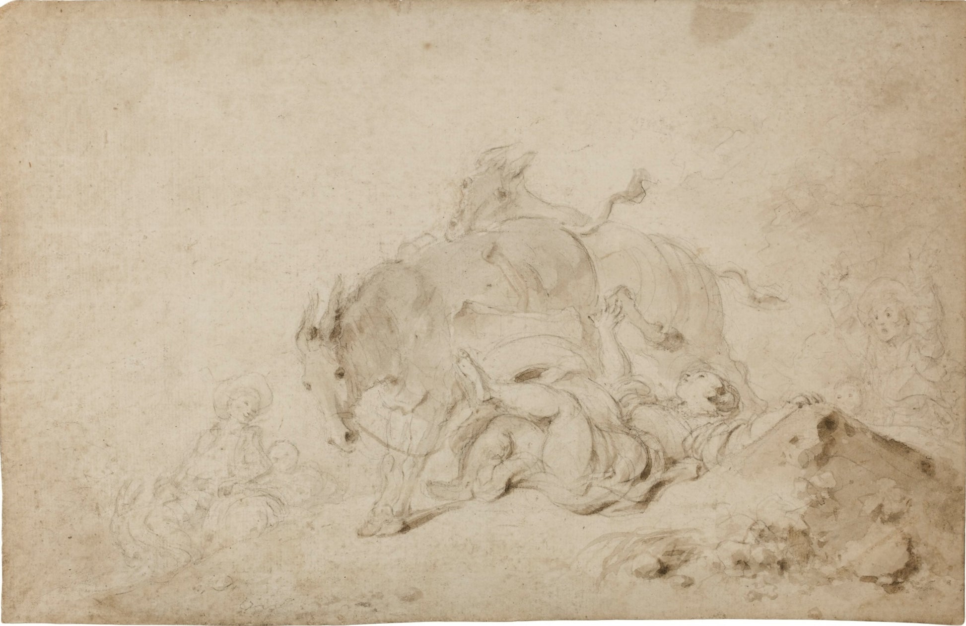 The Broken Strap, vintage artwork by Jean-Honore Fragonard, 12x8" (A4) Poster