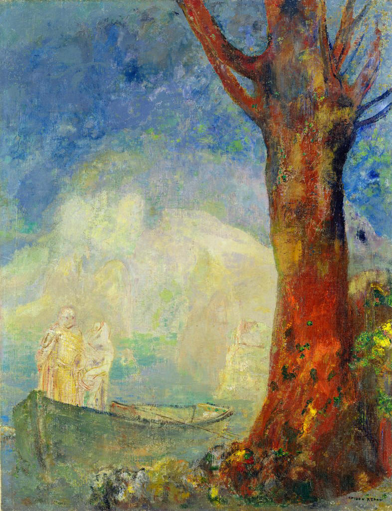 The Barque, vintage artwork by Odilon Redon, 12x8" (A4) Poster