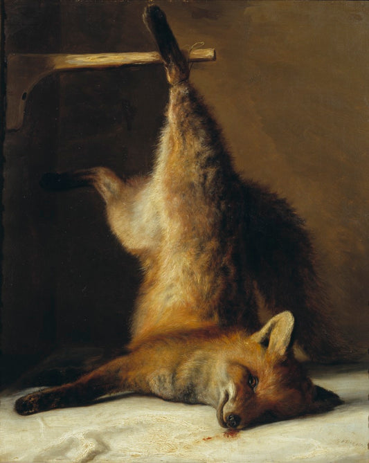 Dead Fox, vintage artwork by Frants Diderik Bøe, A3 (16x12") Poster Print
