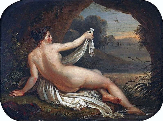 Bathing Venus, vintage artwork by Jacques-Antoine Vallin, 12x8" (A4) Poster