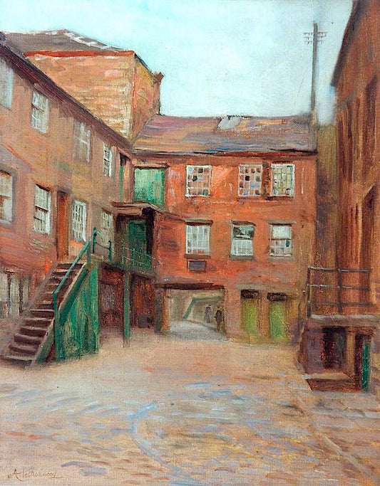 Old Pack Horse Yard, vintage artwork by Arthur Netherwood, 12x8" (A4) Poster