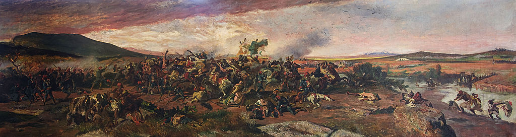 The Battle of Wad-Ras, vintage artwork by Cristobal Alandi, 12x8" (A4) Poster